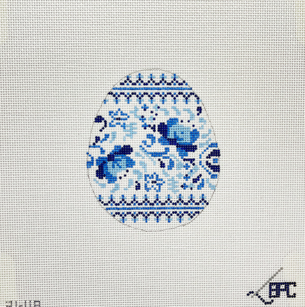 21-118 Blue Chinoiserie Egg #1