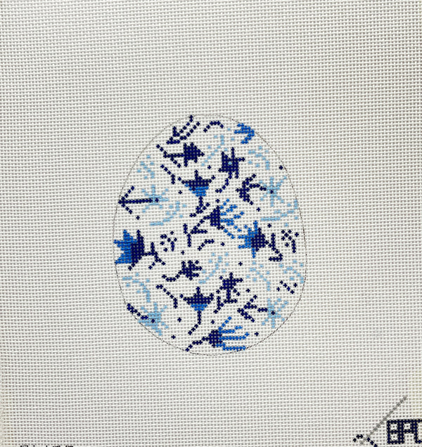 21-120 Blue Floral Egg